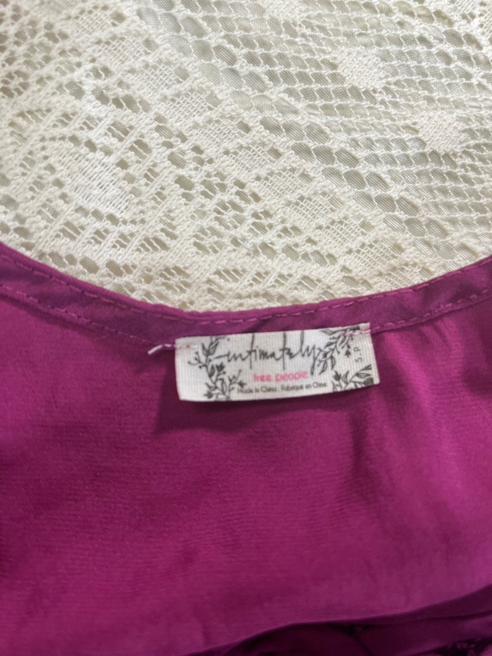 Free People Deep Magenta Crochet-Trim Cropped Cami - Picture 4 of 5